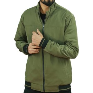 Men's High Neck Jacket Olive