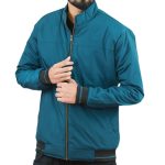 Men's-High-Neck-Jacket-Petrol-Blue